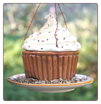 Ceramic Cupcake Wild Bird Feeder