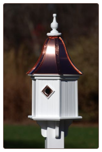 Vinyl with copper roof decorative birdhouse