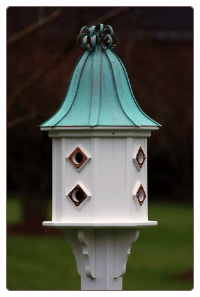 8 Compartment Dovecoat Vinyl and Copper Birdhouse