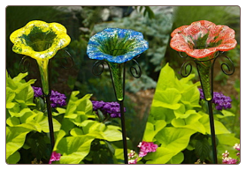 Staked Glass butterfly feeder or bath