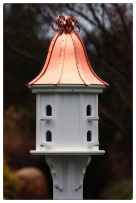 vinyl birdhouse with copper roof