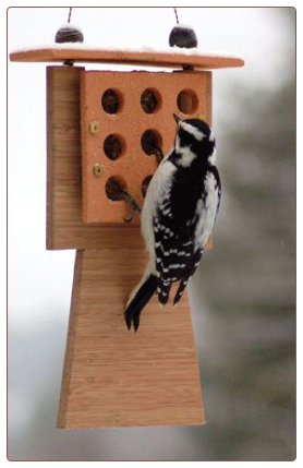 Hand crafted Stoneware and Bamboo Suet Feeder