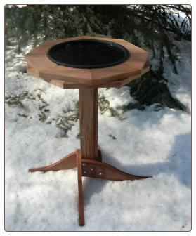 classic cedar heated birdbath