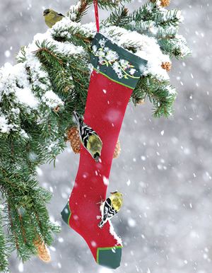 Fancy holiday thistle feeder