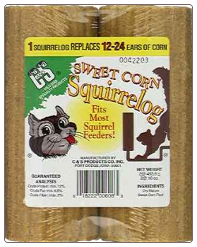 try corn logs with your squirrel feeders