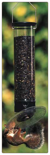 the Yankee Tipper in the series of squirrel proof bird feeders features a seed tray