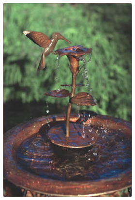 Copper Hummingbird Bird Bath Dripper