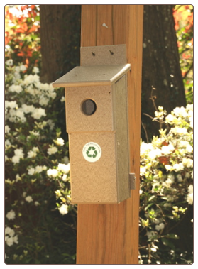 recycled plastic blue bird houses that are NABS Approved