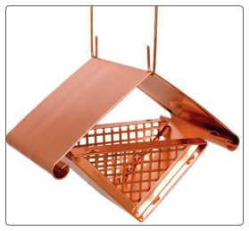 solid copper architectural peanut bird feeder