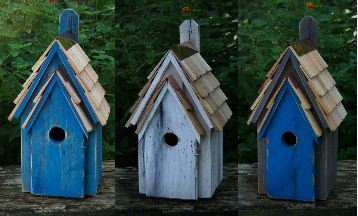 bluebird manors are solid cypress bluebird houses hand painted in various hues