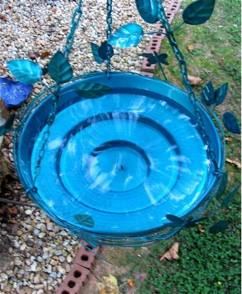 multi-level walk-in hanging bird bath