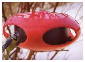 the retro feeder is one of several groovy hopper bird feeders