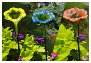 large glass flowers for feeding butterflies work best with a sponge to absorb nectar