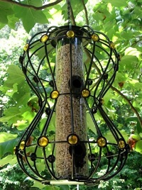 Cool Hour Glass squirrel proof bird feeders feature bling and style