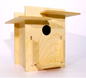 Super mod birdhouse kits like Box for the Birds require no nails, glue, or screws