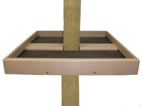 Super duty recycled bird seed trays are made for poles or 4x4 posts