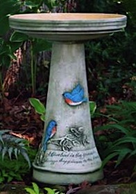 Add a simple heater to create a bird's oasis all winter with heated birdbird baths