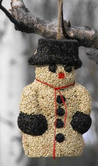 Large Snowman Seed Ornament is perfect as holiday finch feeders