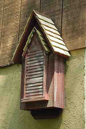 Designer bat houses like this Victorian model adds a nice element to an outdoor structure