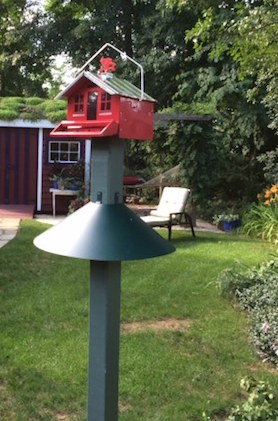 Squirrel baffle for wood post