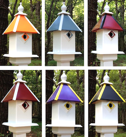 Fathers-Day-Bluebird and Dovecote Birdhouses in Team Colors