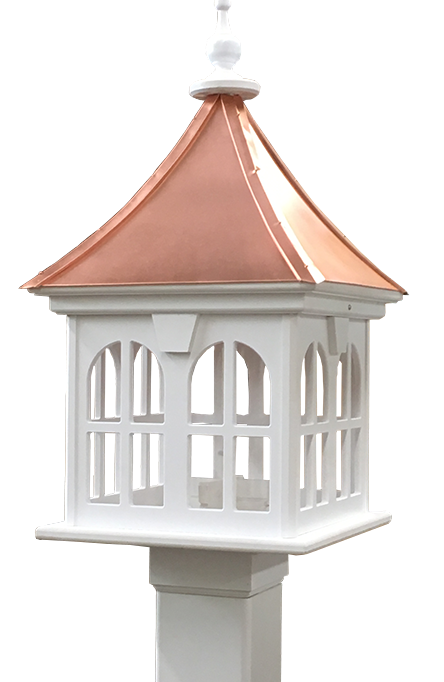 Copper-and-PVC-Bird-Feeder with Architectural Design