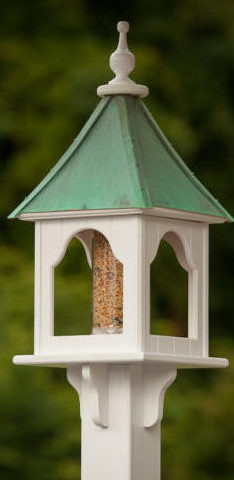 Copper Roof Bird Feeder is vinyl that looks like wood