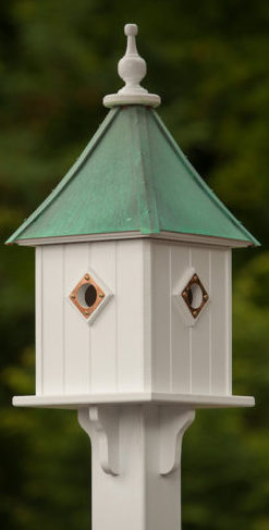 Copper and Vinyl Birdhouses with wood-like texture