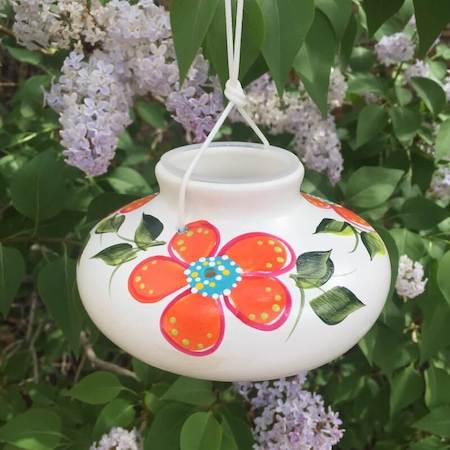 ceramic humming bird feeder